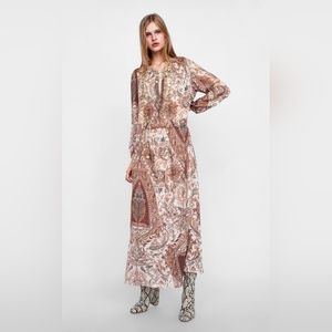 Zara Paisley Boho Dress Size S